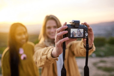 friends taking a selfie together