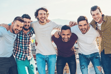 group of friends hanging out