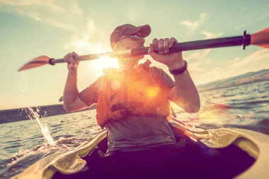 man on kayak