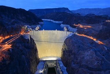 hoover dam ariel view