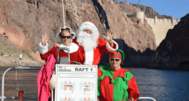 santa on raft