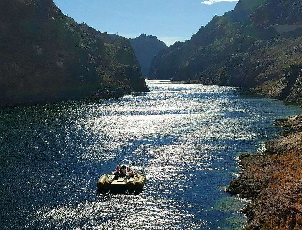 Rafting through Black Canyon in winter